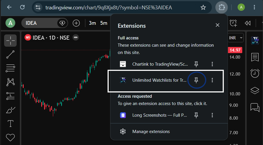 How to pin the extension in Google Chrome